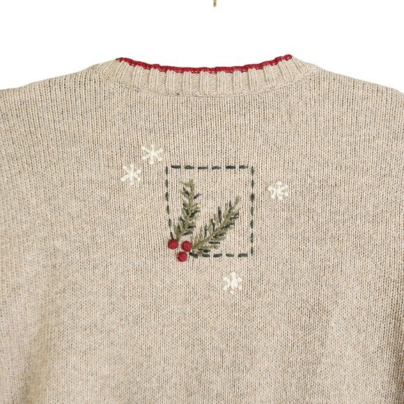 Croft & Barrow Womens Vintage Christmas Ice Skating Sweater Size Large Grandma - Picture 6 of 10